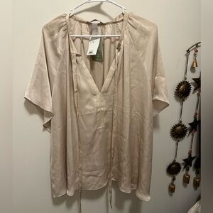 NWT H&M Champagne Satin Blouse
